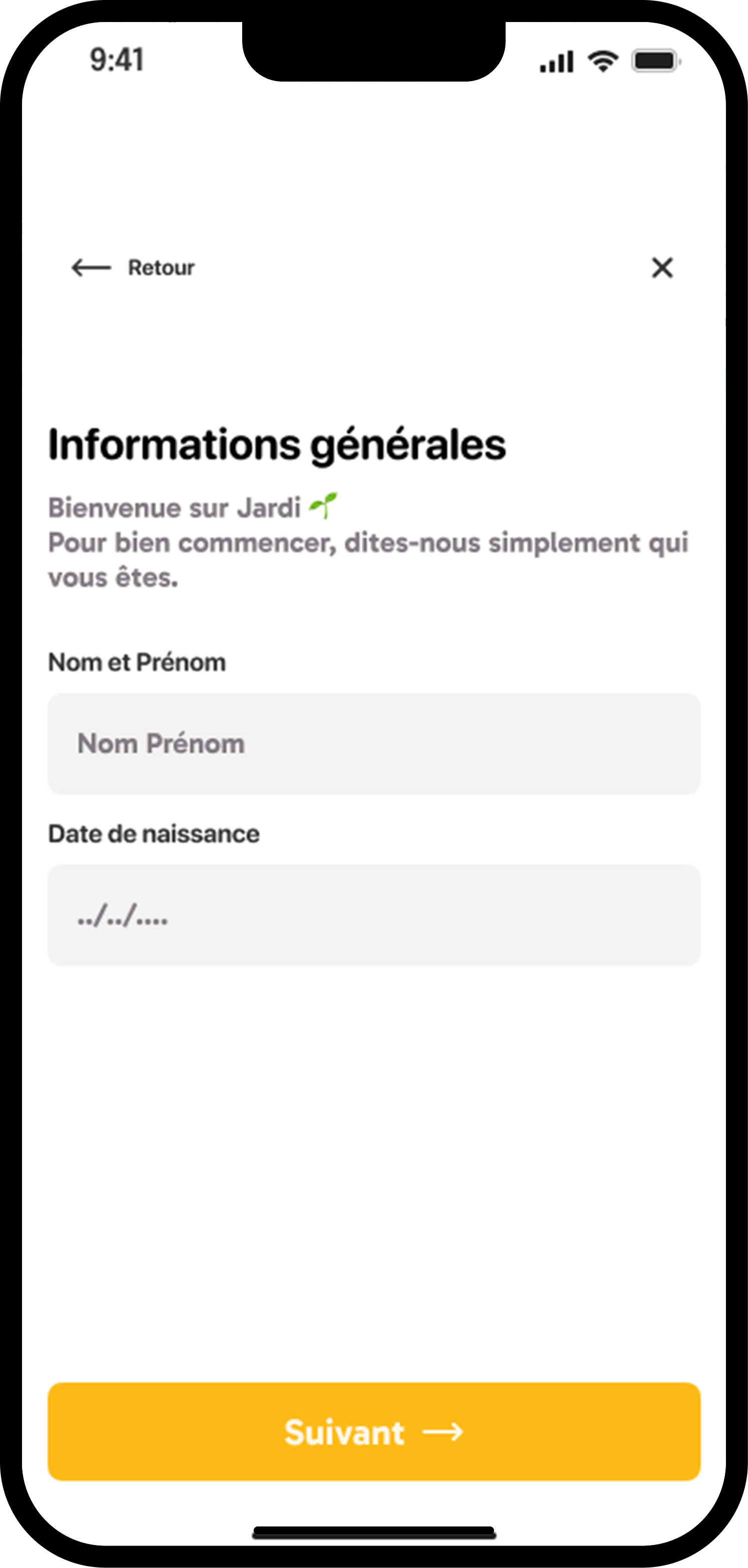 Jardi My Space — candidatures tab showing active mission with progress indicator